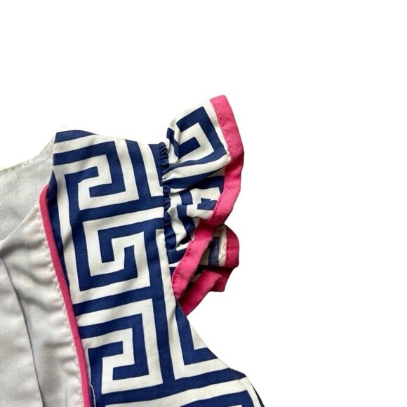 Posh Pickle Toddler Girls Blue and White Dress Size 2T - Picture 4 of 7